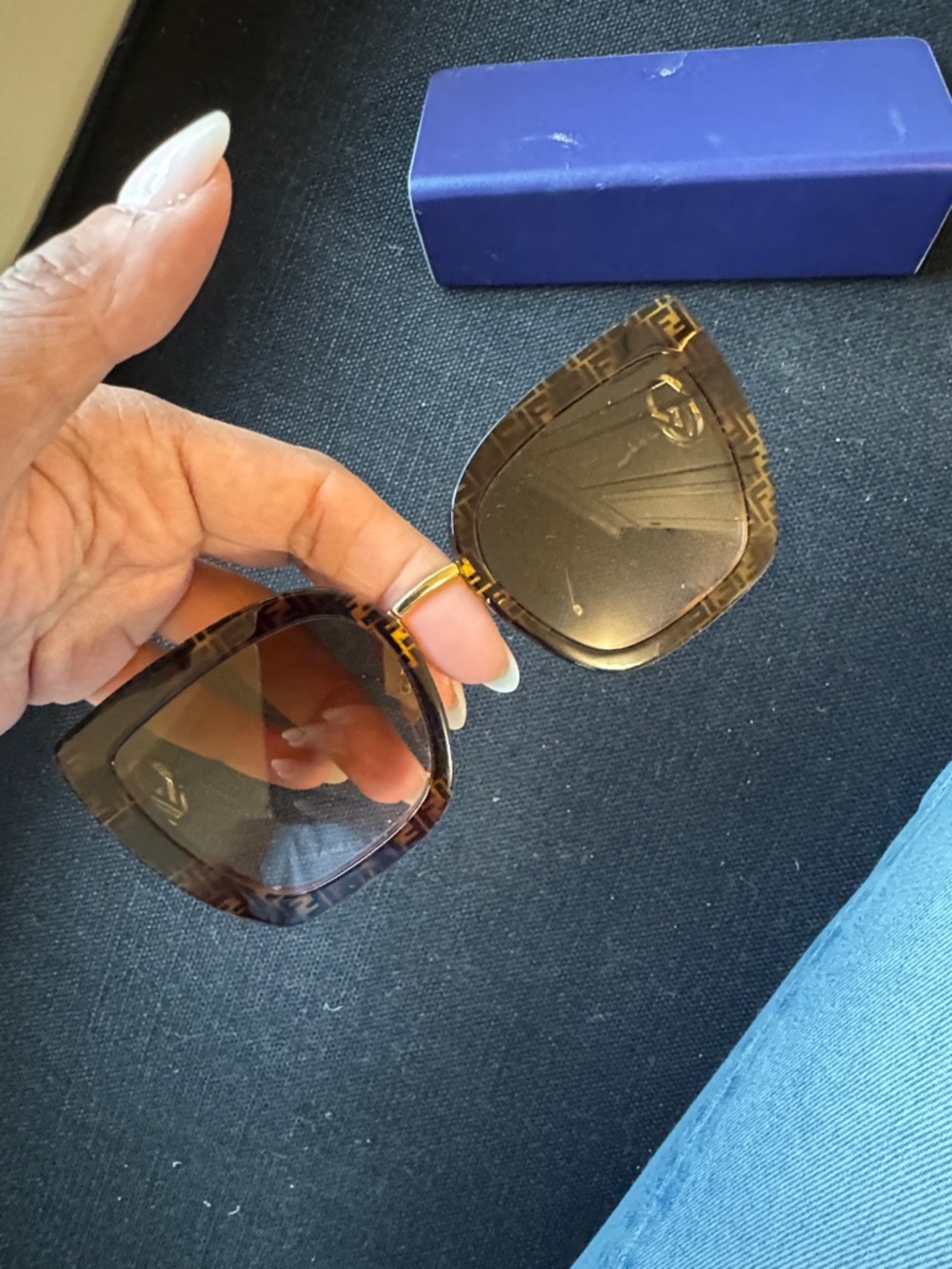 Fendi Tortoiseshell Square Sunglasses - Brown Lens